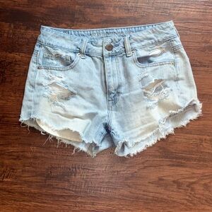 American Eagle Outfitters Women's Ripped Light Blue Jean Shorts size 4